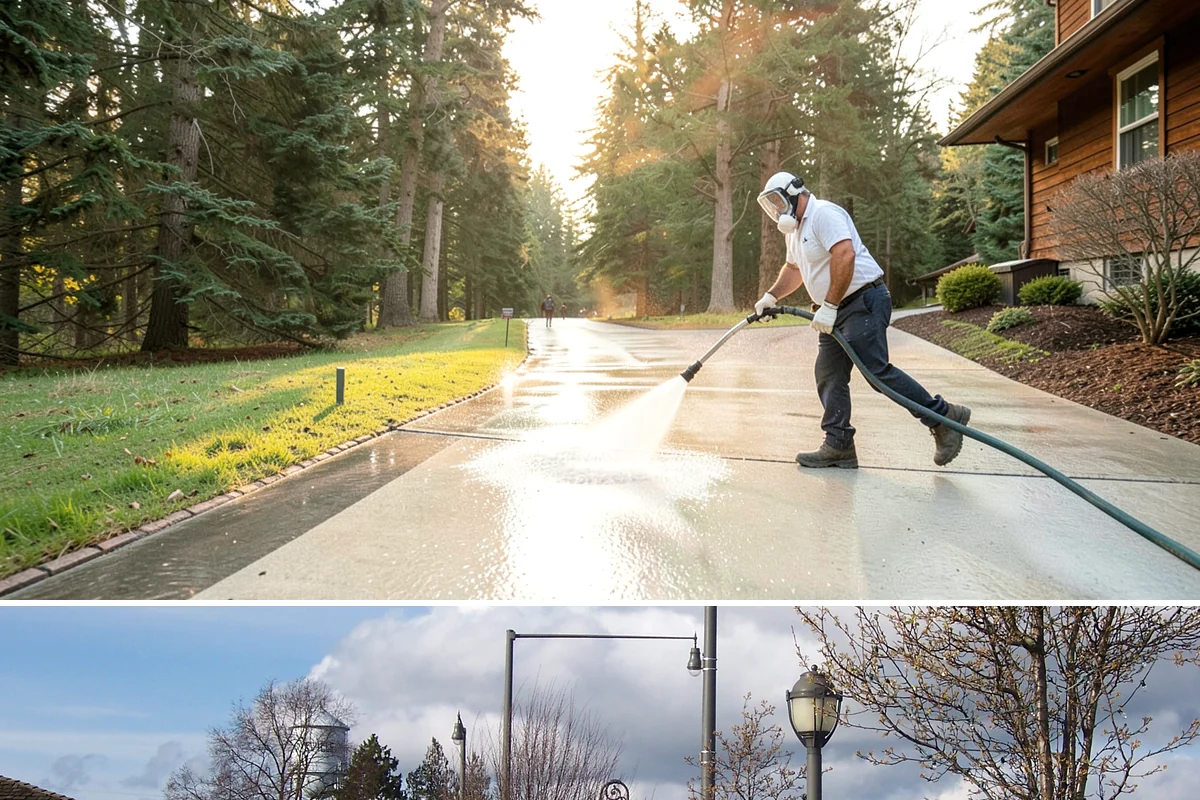 Patio Cover Cleaning in Marysville, Snohomish County, WA - Late spring cleaning clears winter debris and readies the patio cover for the outdoor entertaining season.