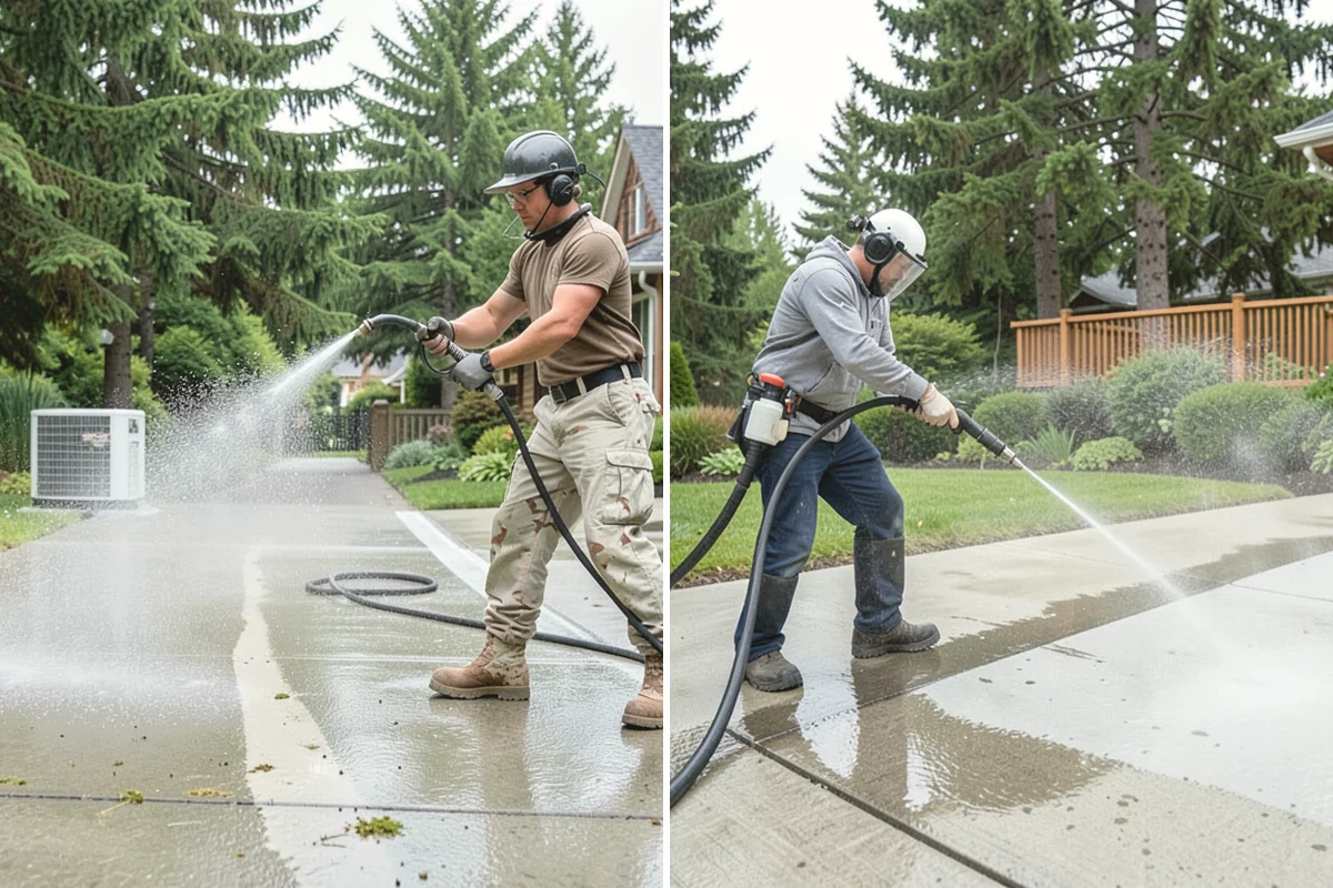 Patio Cover Cleaning in Mercer Island, King County, WA - Blow needles and leaves off the cover surface