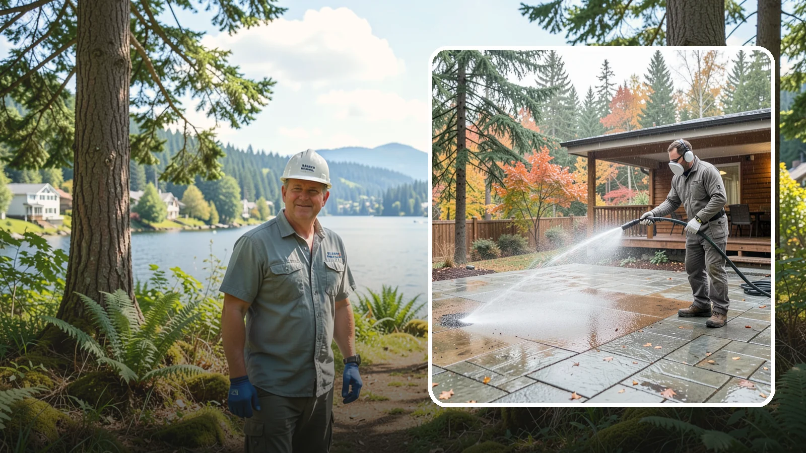 Patio Cover Cleaning in Milton, King County, WA - We wash patio covers top and bottom to remove needle debris, moss, and the drip stains that shade structures collect.