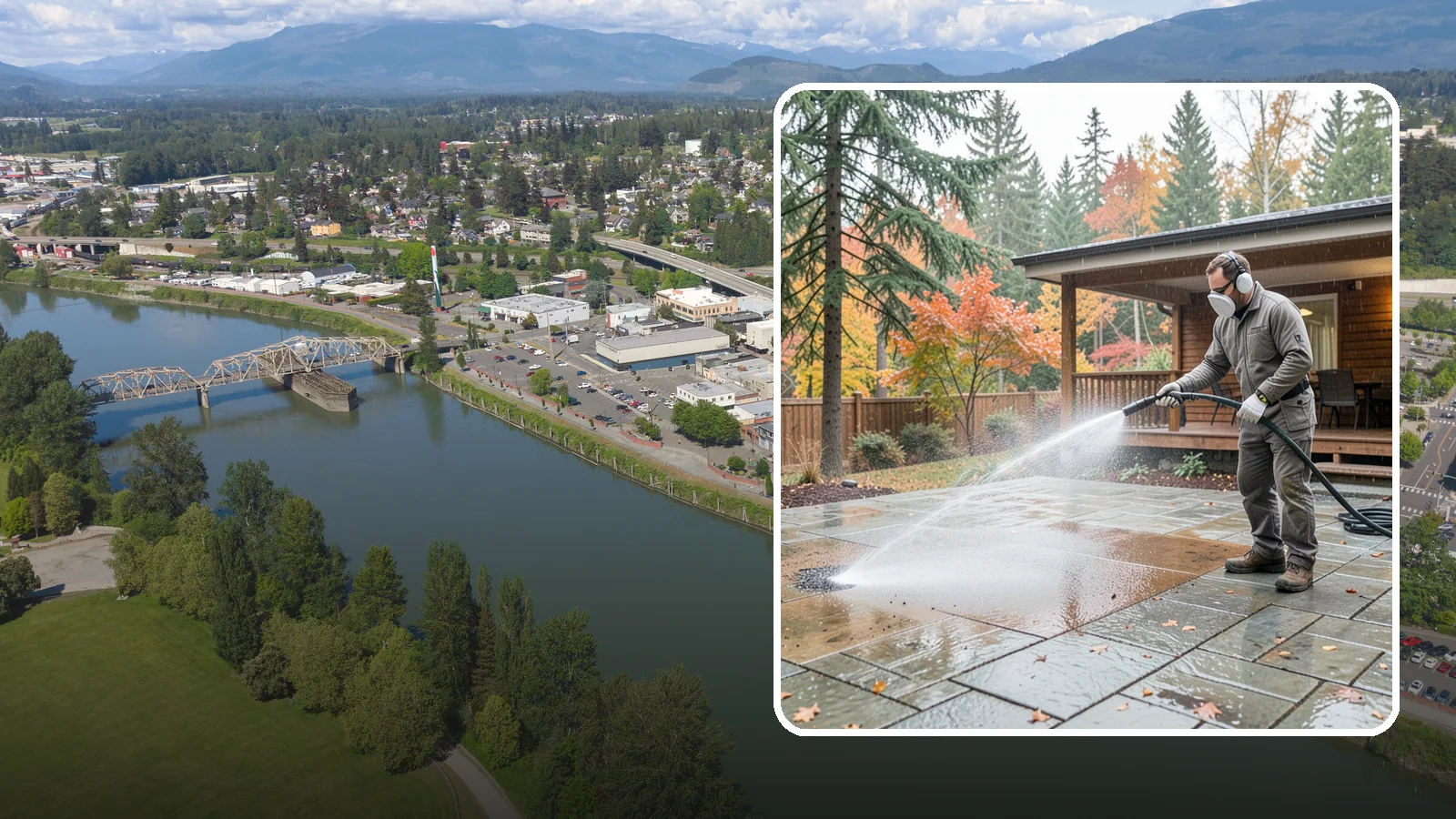 Patio Cover Cleaning in Mount Vernon, Skagit County, WA - We wash patio covers top and bottom to remove needle debris, moss, and the drip stains that shade structures collect.