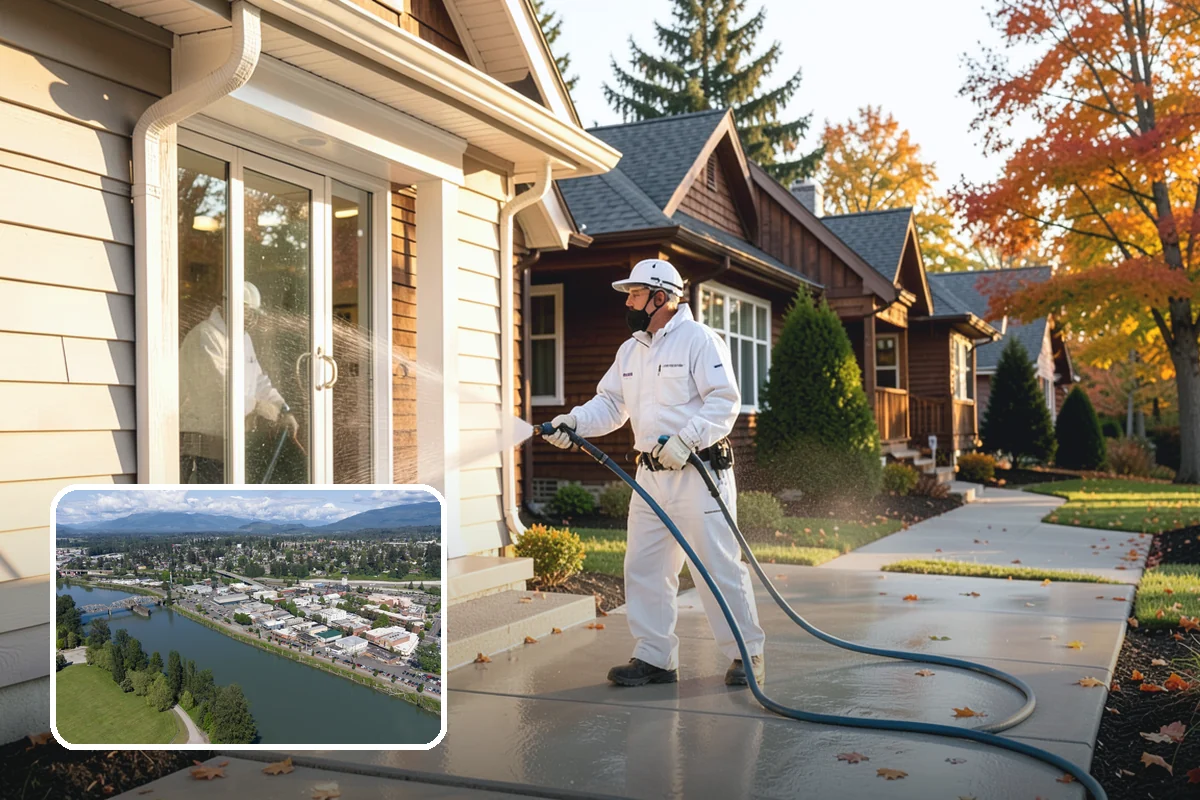 Patio Cover Cleaning in Mount Vernon, Skagit County, WA - Clears heavy needle and moss buildup from the cover top