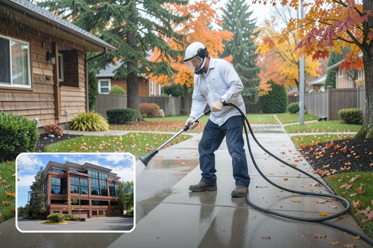 Patio Cover Cleaning in Mountlake Terrace, Snohomish County, WA - Clears heavy needle and moss buildup from the cover top