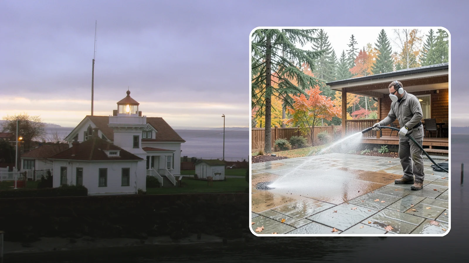 Patio Cover Cleaning in Mukilteo, Snohomish County, WA - We wash patio covers top and bottom to remove needle debris, moss, and the drip stains that shade structures collect.