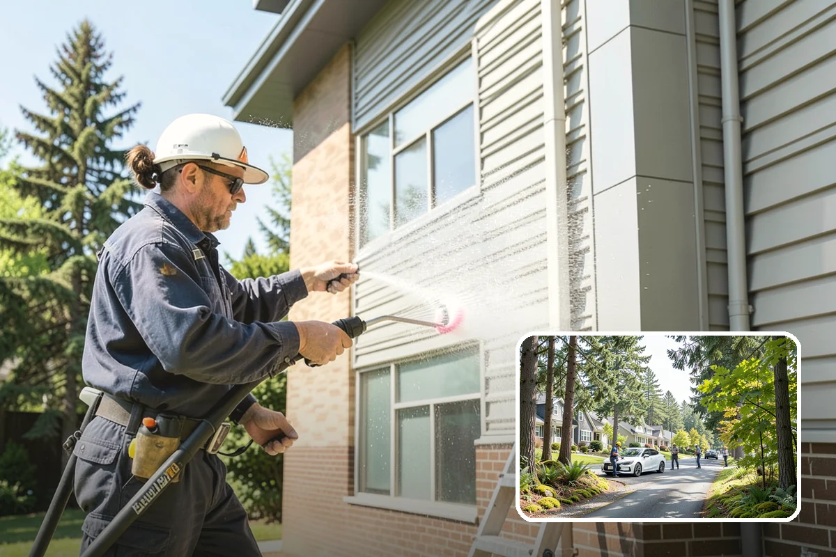 Patio Cover Cleaning in Normandy Park, King County, WA - Clears heavy needle and moss buildup from the cover top