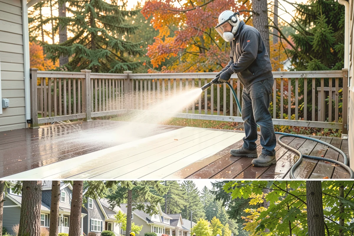 Patio Cover Cleaning in Normandy Park, King County, WA - Late spring cleaning clears winter debris and readies the patio cover for the outdoor entertaining season.