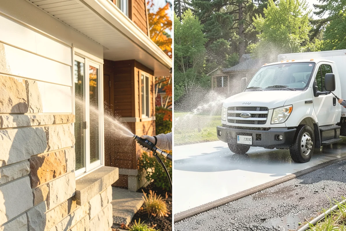 Patio Cover Cleaning in North Bend, King County, WA - Blow needles and leaves off the cover surface