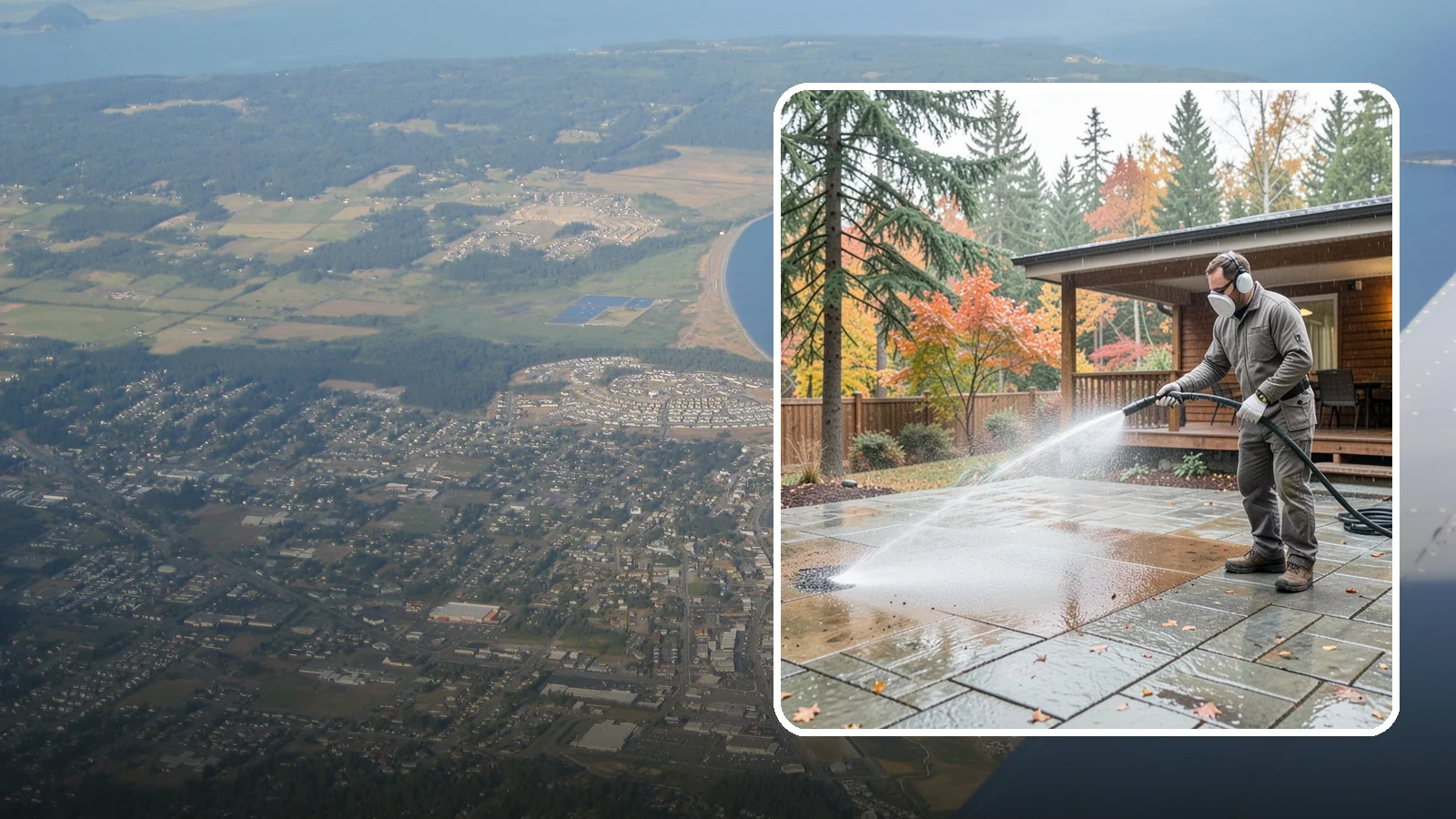 Patio Cover Cleaning in Oak Harbor, Island County, WA - We wash patio covers top and bottom to remove needle debris, moss, and the drip stains that shade structures collect.