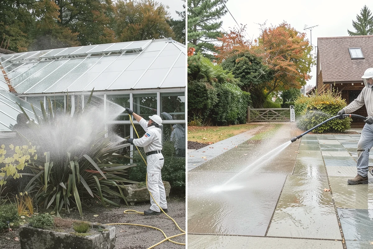 Patio Cover Cleaning in Oak Harbor, Island County, WA - Blow needles and leaves off the cover surface