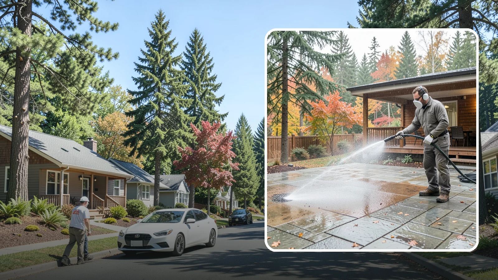 Patio Cover Cleaning in Orting, Pierce County, WA - We wash patio covers top and bottom to remove needle debris, moss, and the drip stains that shade structures collect.