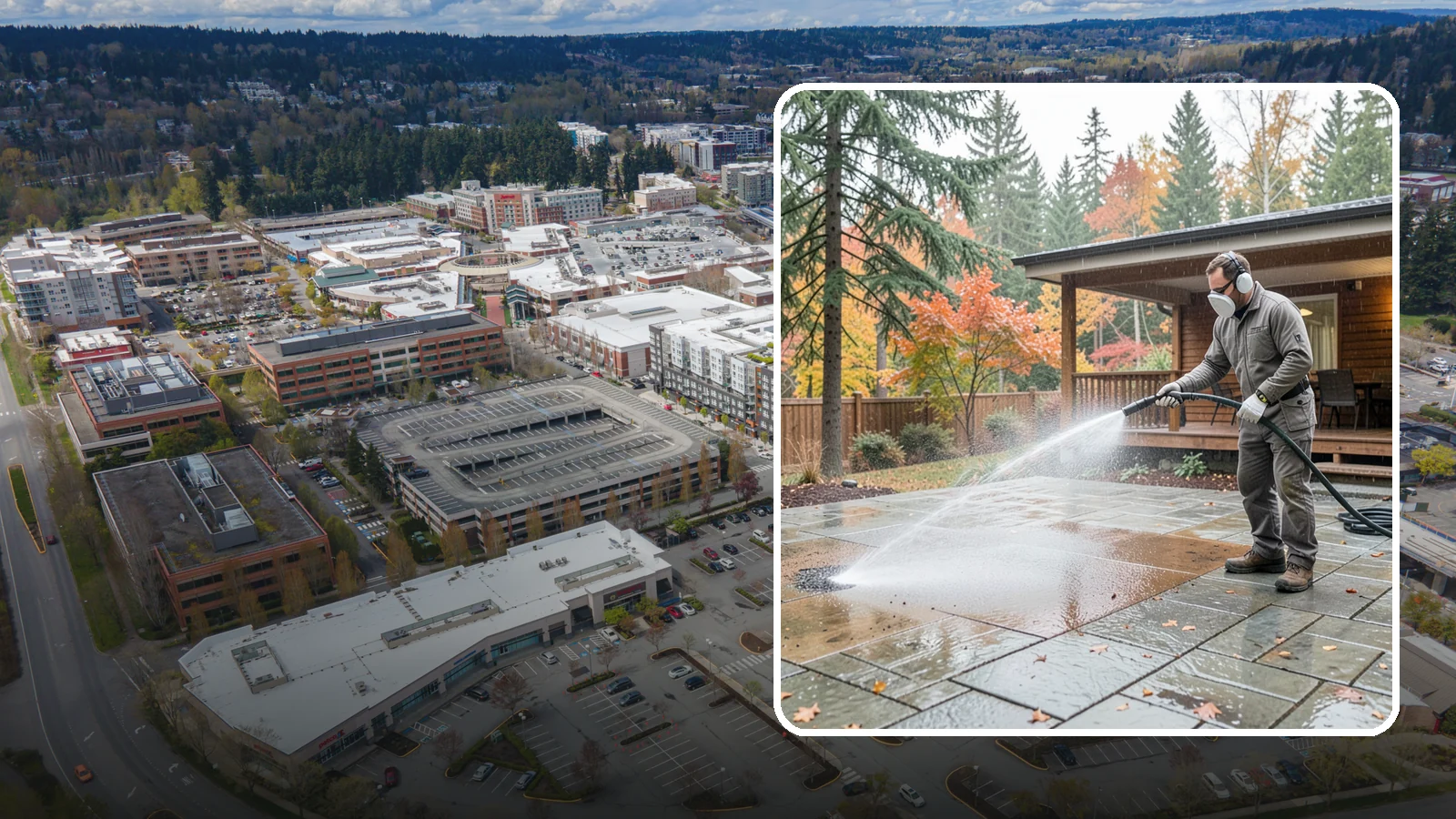 Patio Cover Cleaning in Redmond, King County, WA - We wash patio covers top and bottom to remove needle debris, moss, and the drip stains that shade structures collect.