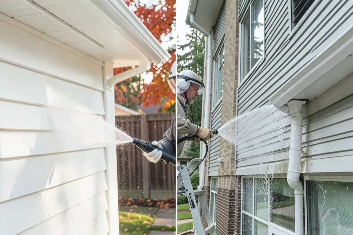 Patio Cover Cleaning in Redmond, King County, WA - Blow needles and leaves off the cover surface