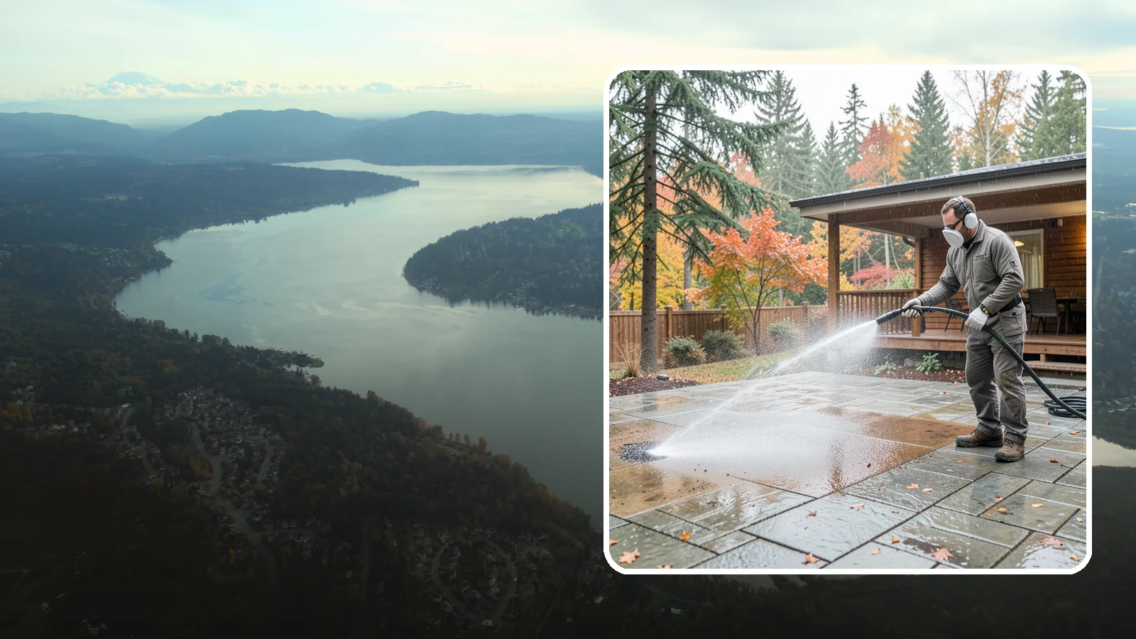 Patio Cover Cleaning in Sammamish, King County, WA - We wash patio covers top and bottom to remove needle debris, moss, and the drip stains that shade structures collect.