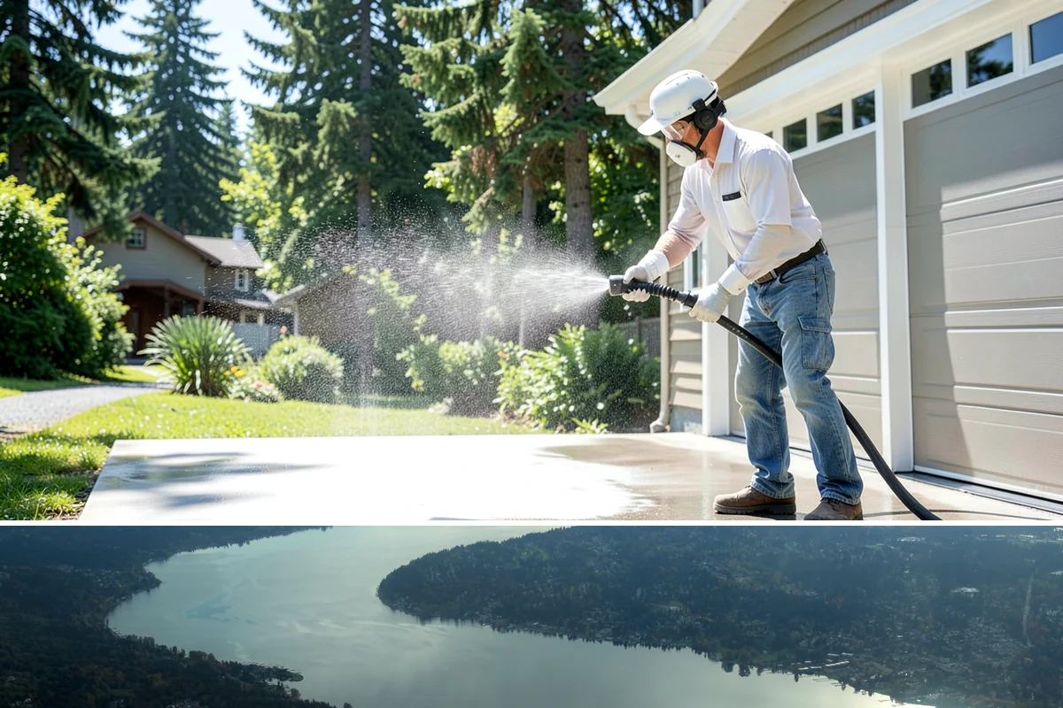Patio Cover Cleaning in Sammamish, King County, WA - Late spring cleaning clears winter debris and readies the patio cover for the outdoor entertaining season.