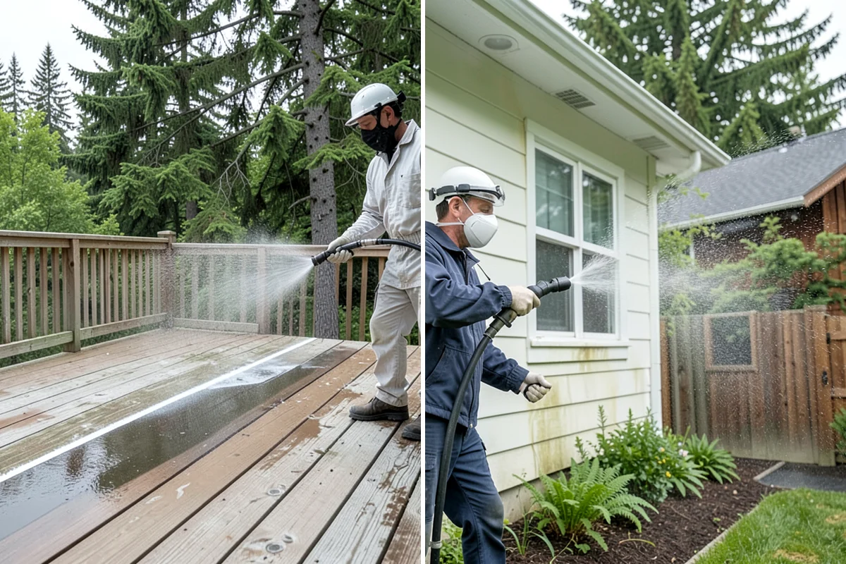 Patio Cover Cleaning in SeaTac, King County, WA - Blow needles and leaves off the cover surface