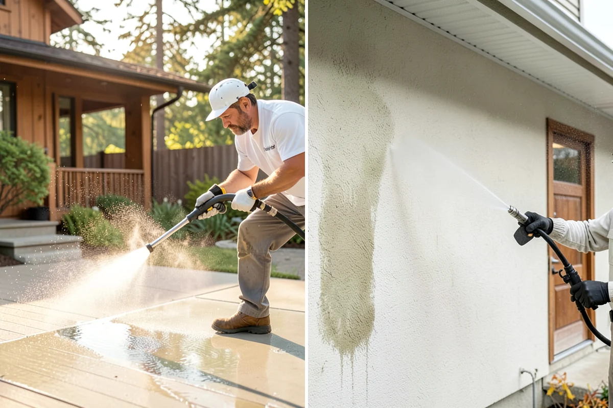 Patio Cover Cleaning in Seattle, King County, WA - Blow needles and leaves off the cover surface