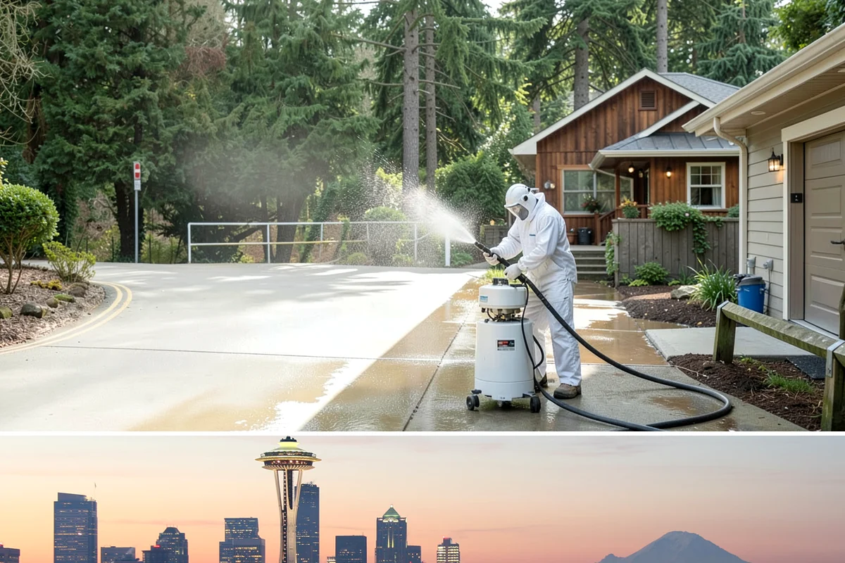 Patio Cover Cleaning in Seattle, King County, WA - Late spring cleaning clears winter debris and readies the patio cover for the outdoor entertaining season.