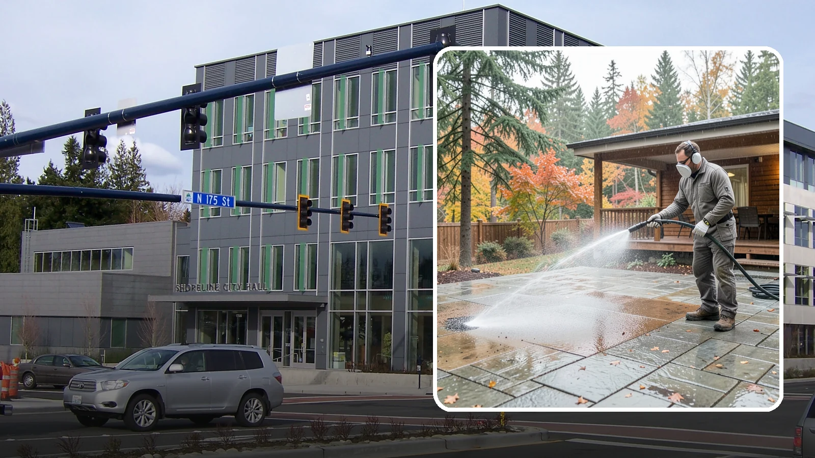 Patio Cover Cleaning in Shoreline, King County, WA - We wash patio covers top and bottom to remove needle debris, moss, and the drip stains that shade structures collect.