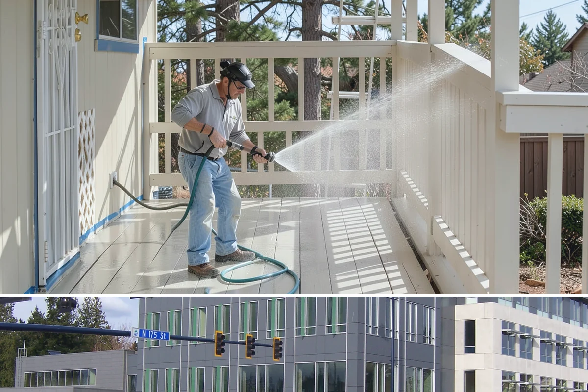 Patio Cover Cleaning in Shoreline, King County, WA - Late spring cleaning clears winter debris and readies the patio cover for the outdoor entertaining season.