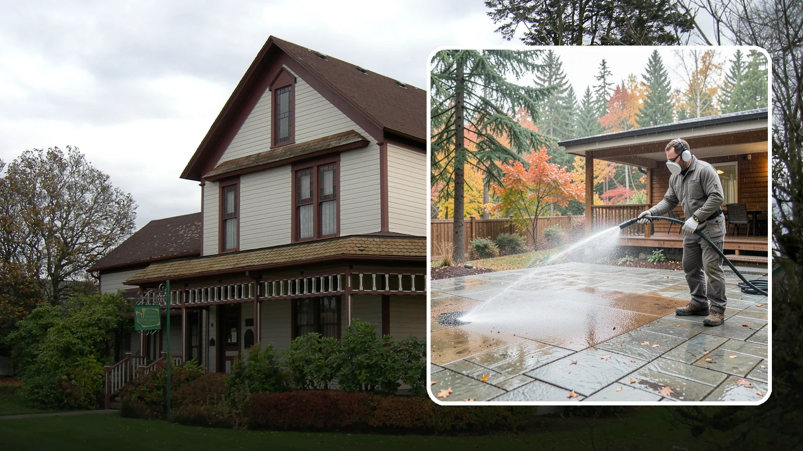 Patio Cover Cleaning in Sumner, Pierce County, WA - We wash patio covers top and bottom to remove needle debris, moss, and the drip stains that shade structures collect.