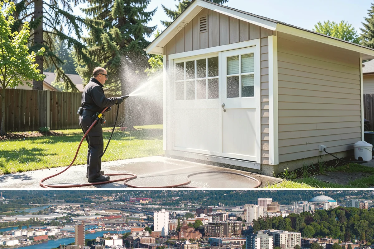 Patio Cover Cleaning in Tacoma, Pierce County, WA - Late spring cleaning clears winter debris and readies the patio cover for the outdoor entertaining season.