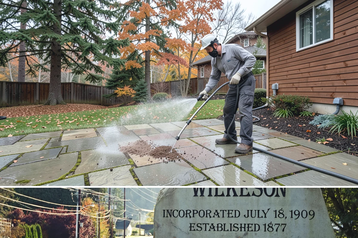 Patio Cover Cleaning in Wilkeson, Pierce County, WA - Late spring cleaning clears winter debris and readies the patio cover for the outdoor entertaining season.