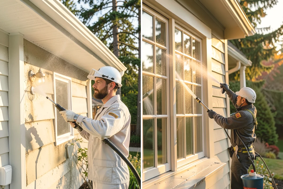 Patio Cover Cleaning in Yarrow Point, King County, WA - Blow needles and leaves off the cover surface
