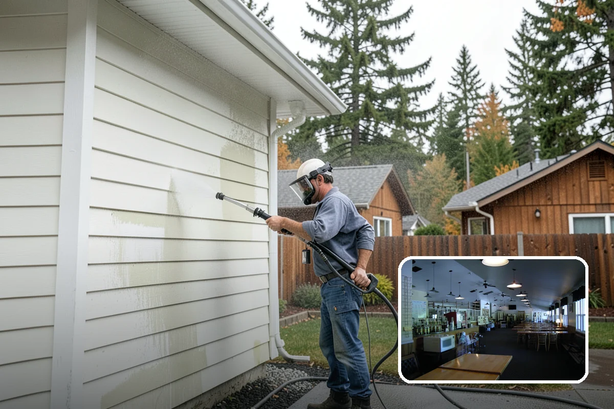 Patio Furniture Cleaning in Black Diamond, King County, WA - Removes the green algae film that thrives in western Washington humidity