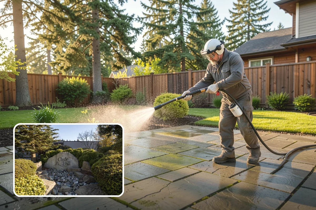 Patio Furniture Cleaning in Clyde Hill, King County, WA - Removes the green algae film that thrives in western Washington humidity