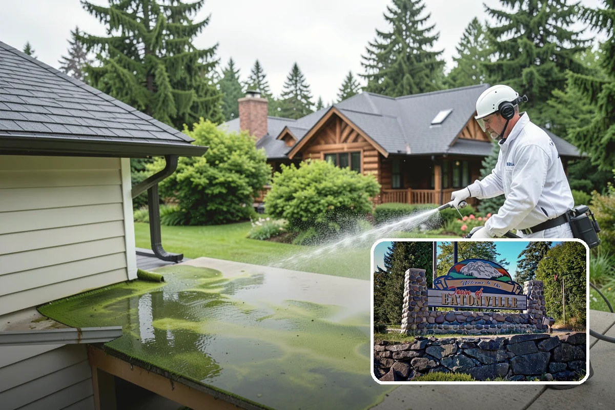 Patio Furniture Cleaning in Eatonville, Pierce County, WA - Removes the green algae film that thrives in western Washington humidity