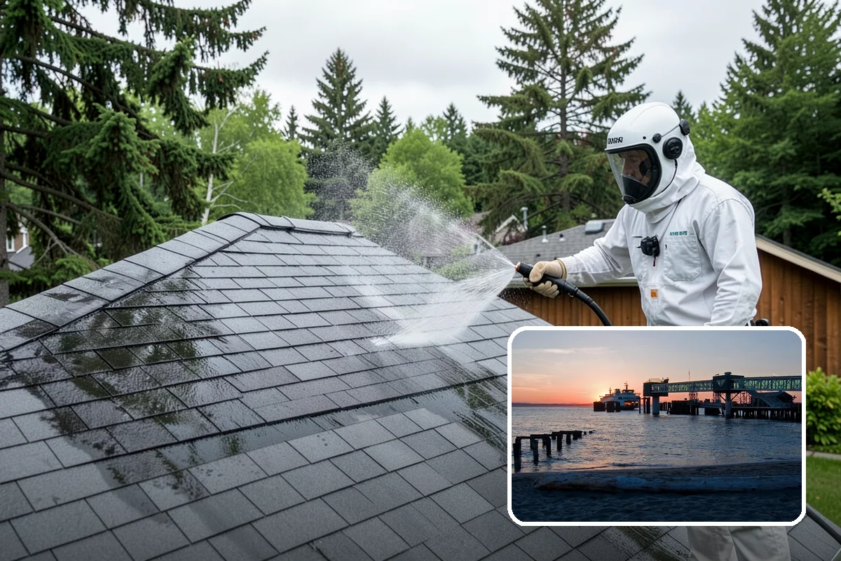 Patio Furniture Cleaning in Edmonds, Snohomish County, WA - Removes the green algae film that thrives in western Washington humidity