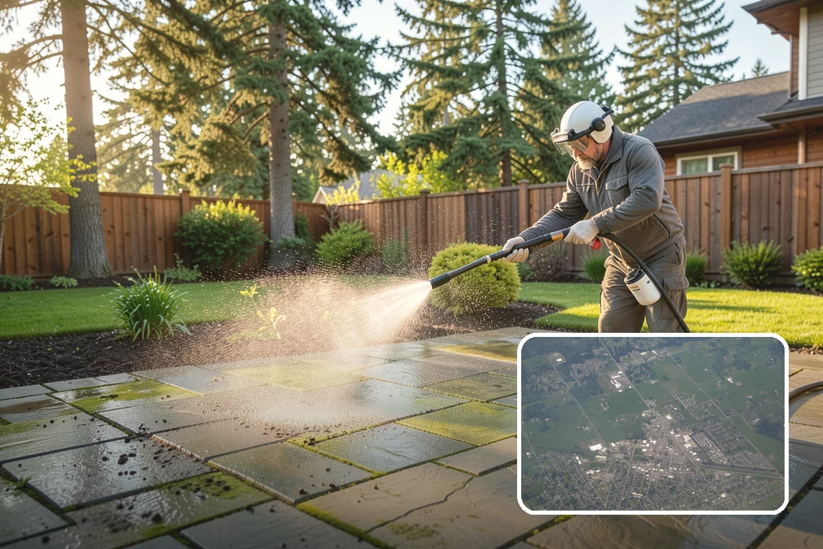 Patio Furniture Cleaning in Enumclaw, King County, WA - Removes the green algae film that thrives in western Washington humidity