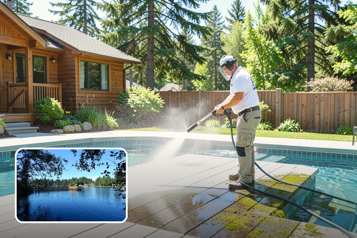 Patio Furniture Cleaning in Federal Way, King County, WA - Removes the green algae film that thrives in western Washington humidity