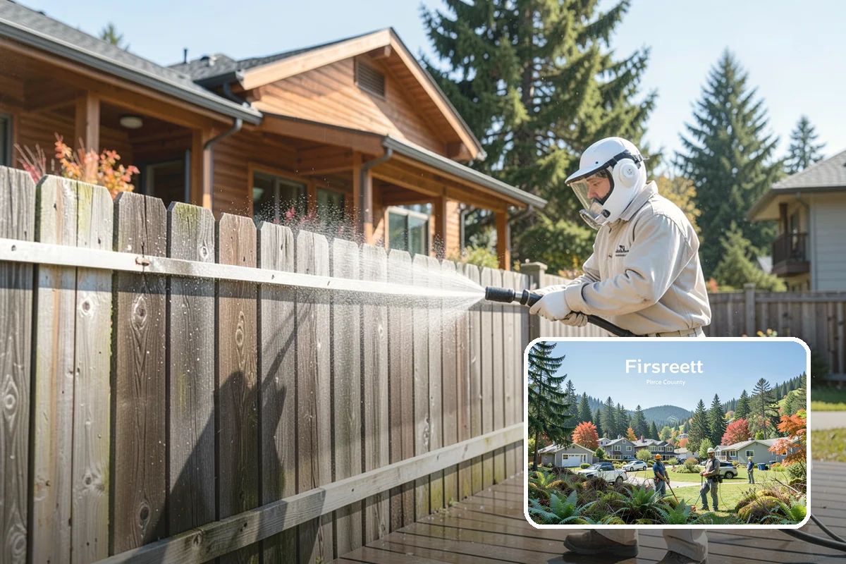 Patio Furniture Cleaning in Fircrest, Pierce County, WA - Removes the green algae film that thrives in western Washington humidity