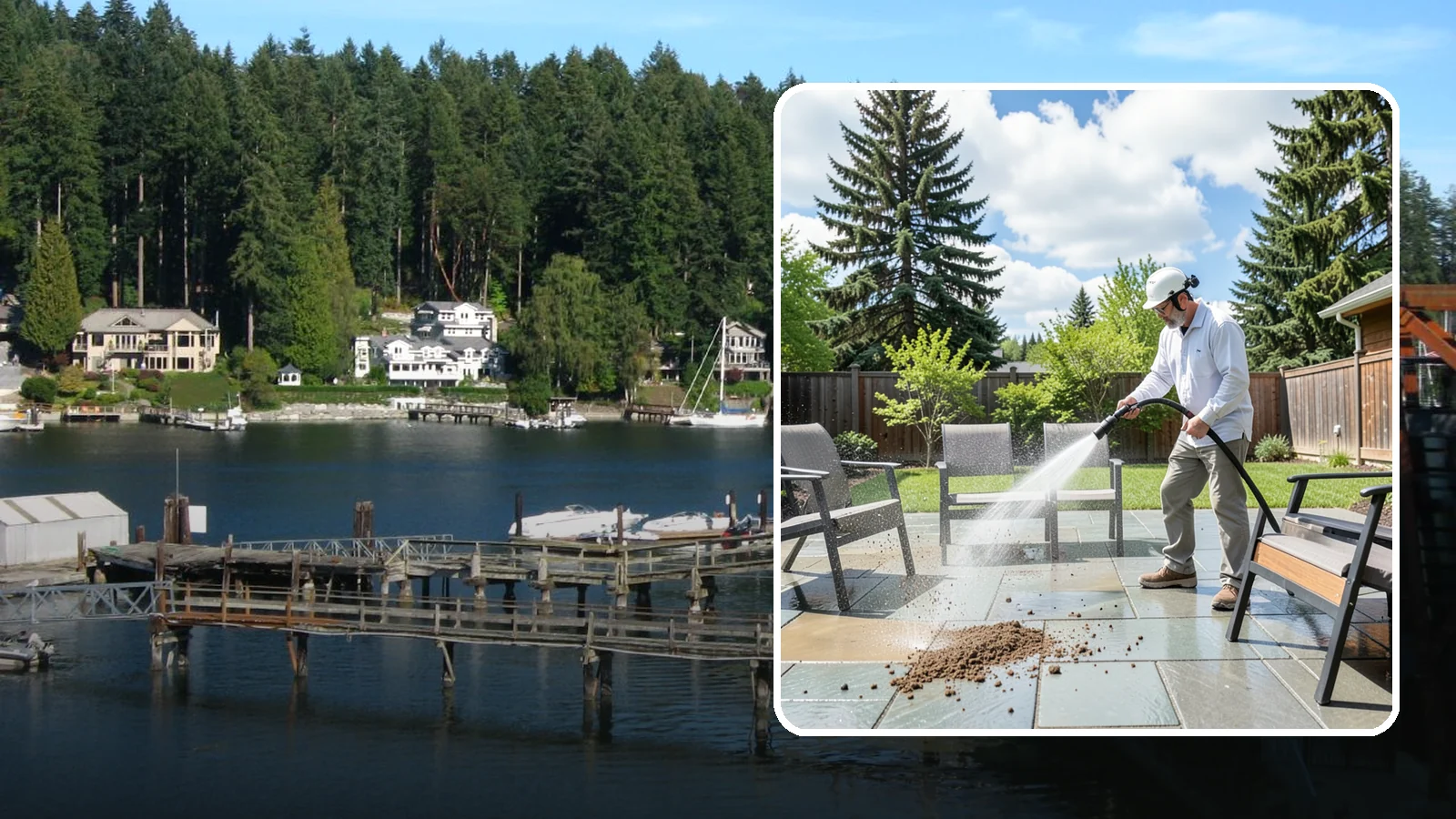 Patio Furniture Cleaning in Gig Harbor, Pierce County, WA - We deep-clean aluminum, wrought iron, teak, and resin patio sets so your Washington backyard is ready the moment the clouds break.