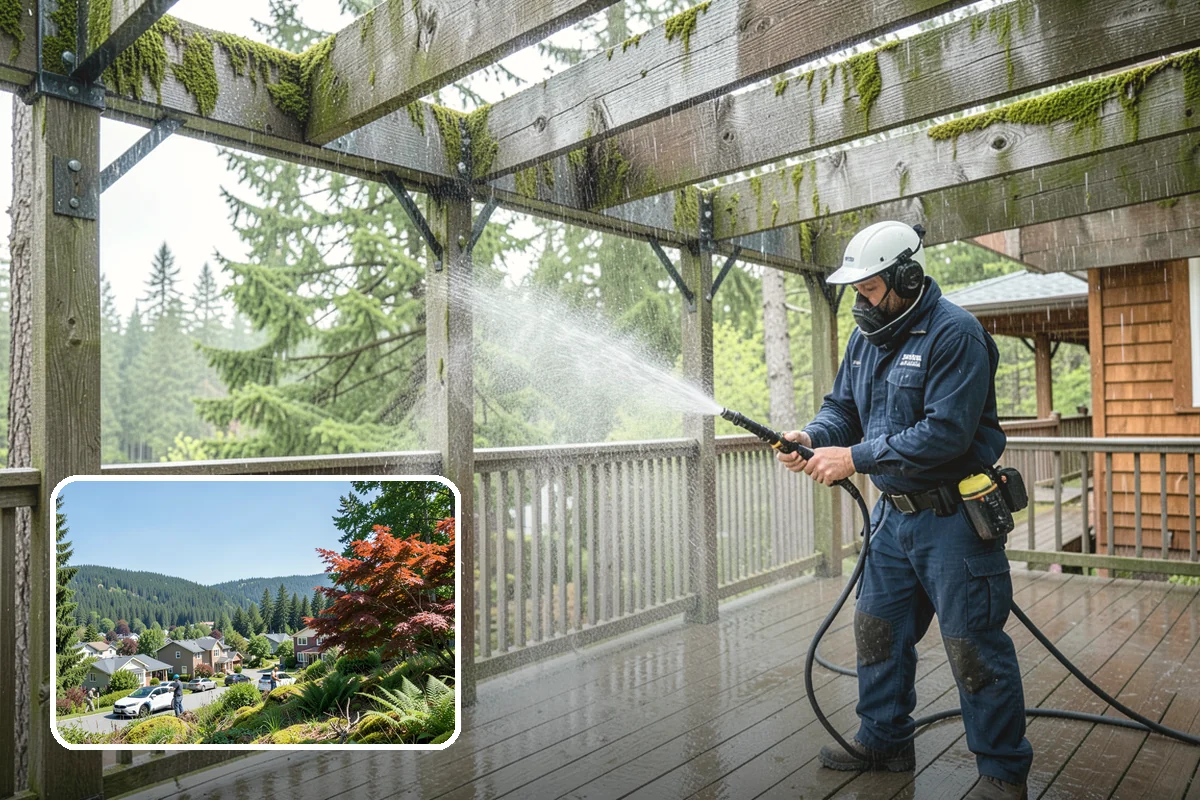 Patio Furniture Cleaning in Index, Snohomish County, WA - Removes the green algae film that thrives in western Washington humidity