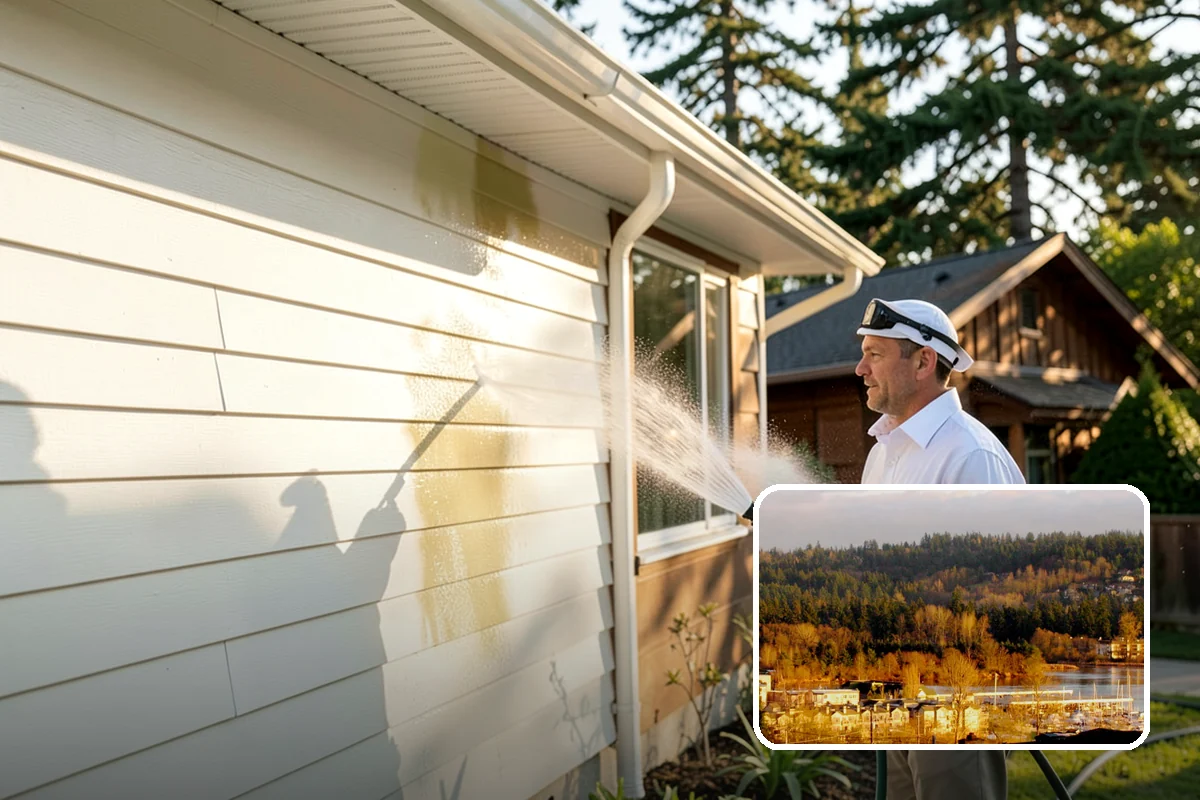 Patio Furniture Cleaning in Kenmore, King County, WA - Removes the green algae film that thrives in western Washington humidity