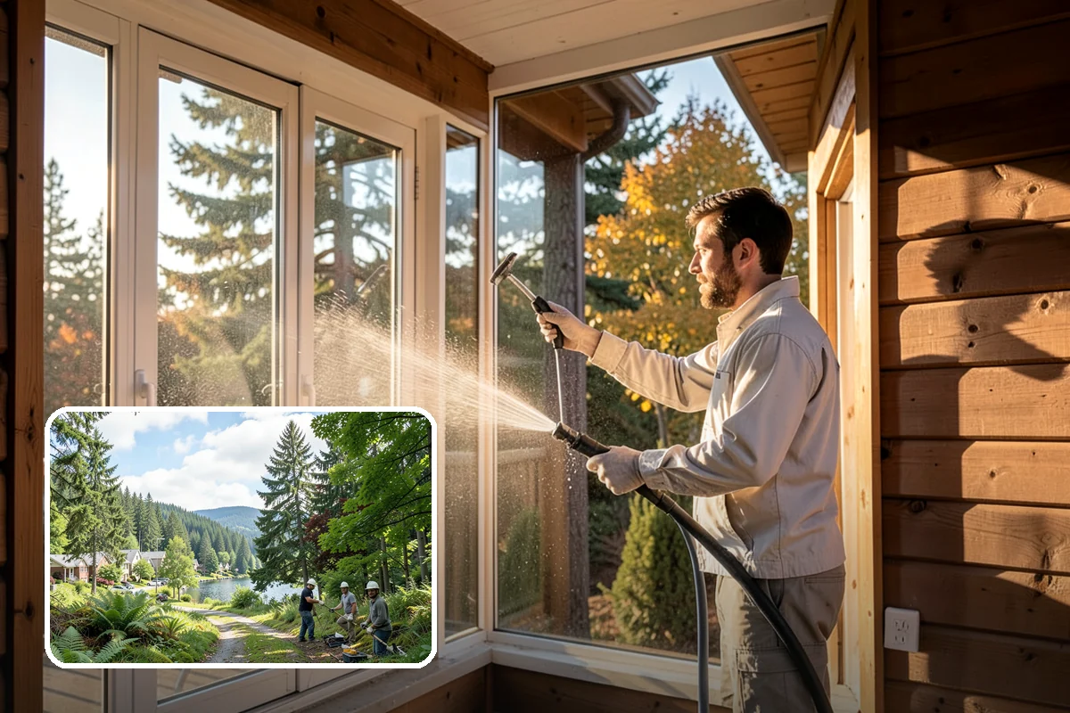 Patio Furniture Cleaning in Lake Forest Park, King County, WA - Removes the green algae film that thrives in western Washington humidity