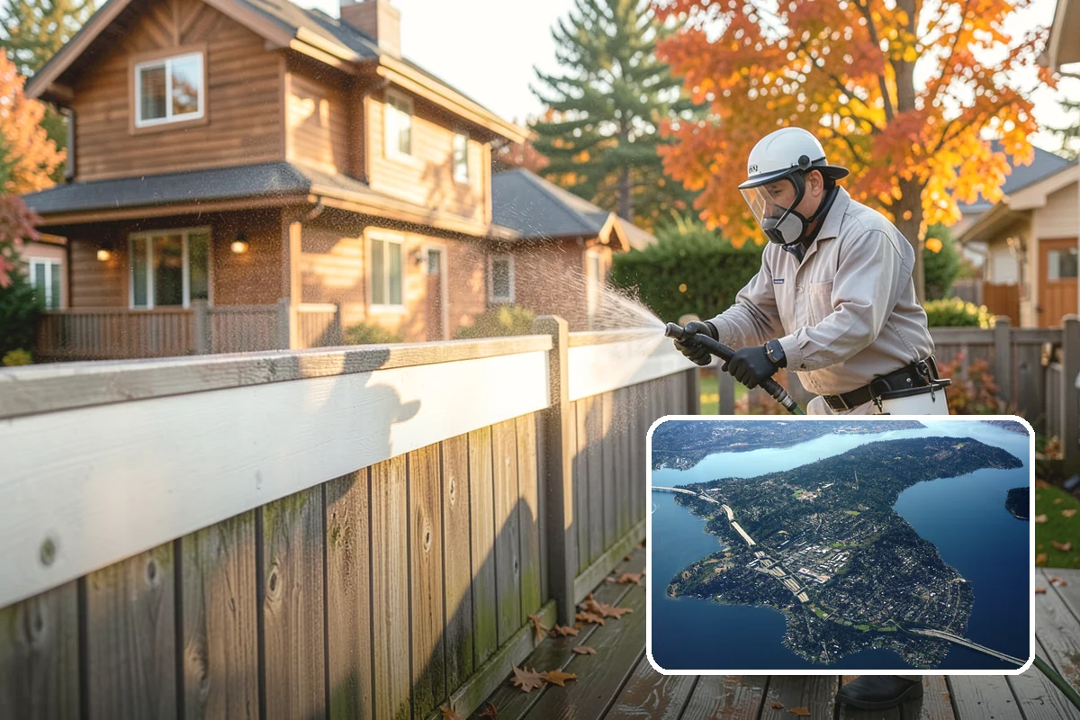 Patio Furniture Cleaning in Mercer Island, King County, WA - Removes the green algae film that thrives in western Washington humidity