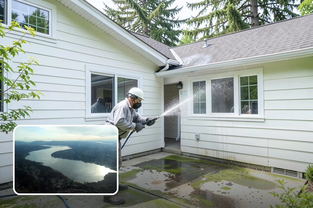 Patio Furniture Cleaning in Sammamish, King County, WA - Removes the green algae film that thrives in western Washington humidity