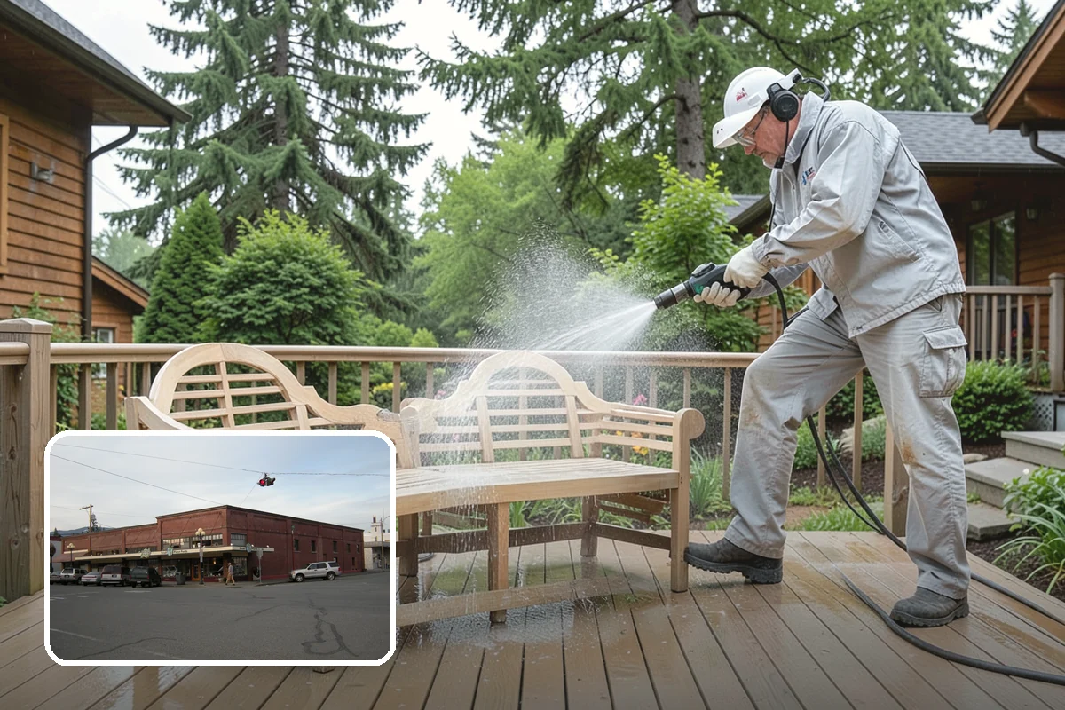 Patio Furniture Cleaning in Sedro-Woolley, Skagit County, WA - Removes the green algae film that thrives in western Washington humidity