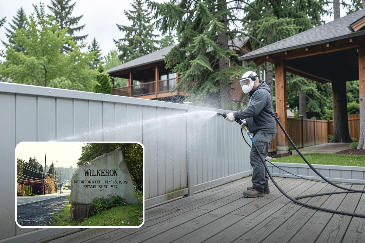 Patio Furniture Cleaning in Wilkeson, Pierce County, WA - Removes the green algae film that thrives in western Washington humidity