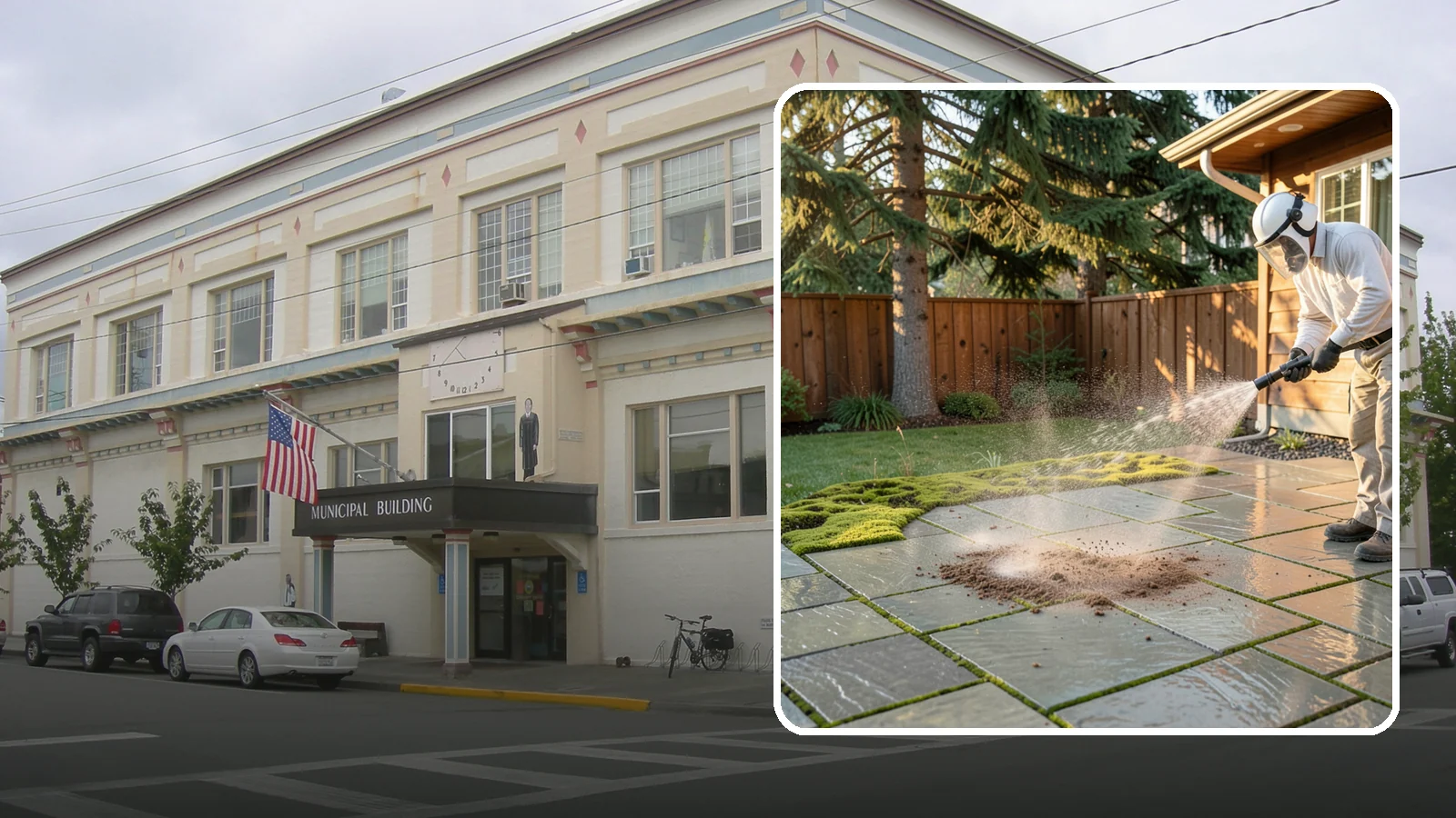 Patio Moss Removal in Anacortes, Skagit County, WA - Kill and clear the thick moss mats that Washington's damp shade builds across patios.