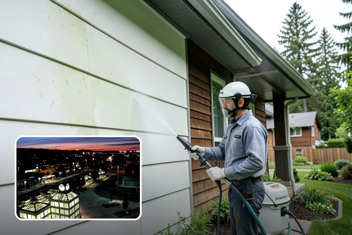 Patio Moss Removal in Auburn, King County, WA - Kills moss at the root to slow regrowth