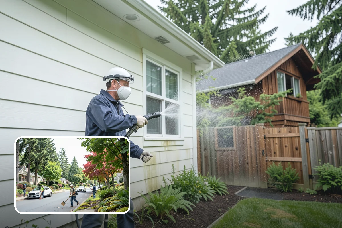 Patio Moss Removal in Beaux Arts Village, King County, WA - Kills moss at the root to slow regrowth