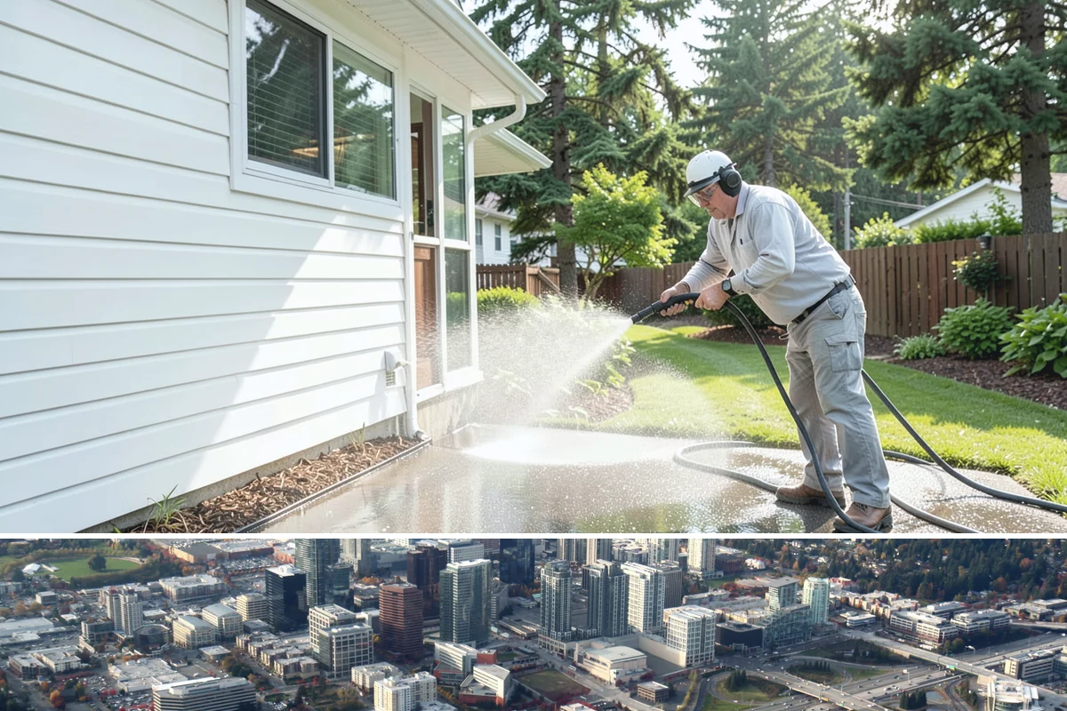 Patio Moss Removal in Bellevue, King County, WA - Treat patio moss in late spring, then again in fall to stay ahead of the wet season.