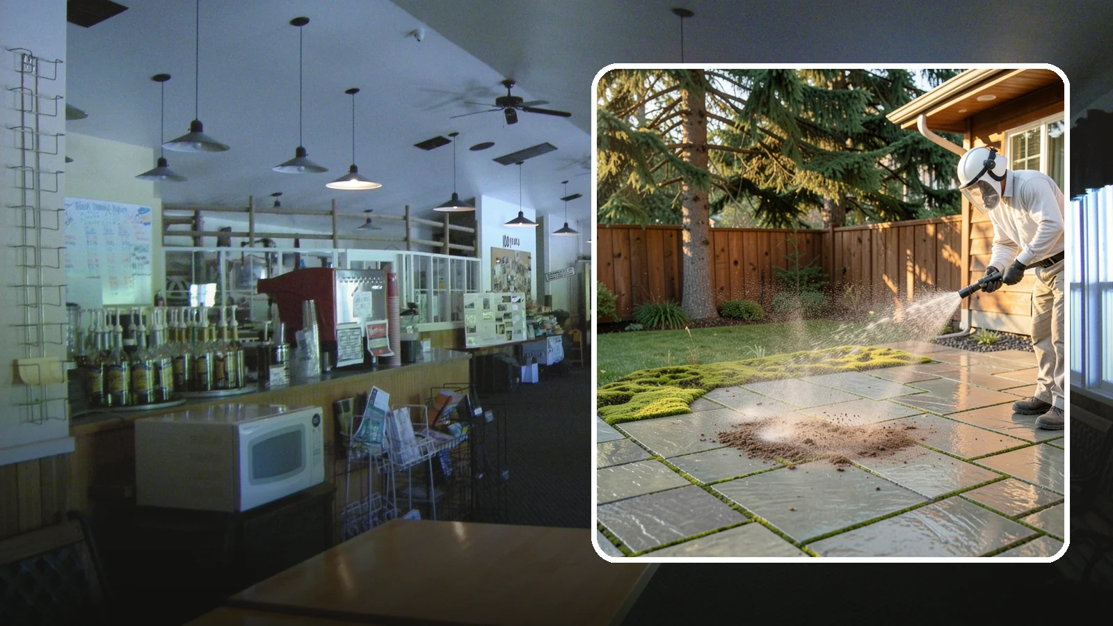 Patio Moss Removal in Black Diamond, King County, WA - Kill and clear the thick moss mats that Washington's damp shade builds across patios.