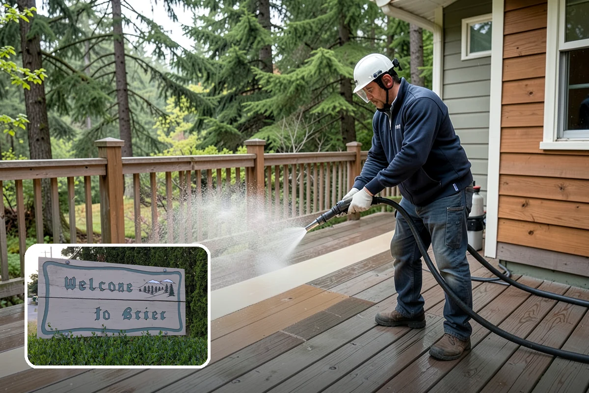Patio Moss Removal in Brier, Snohomish County, WA - Kills moss at the root to slow regrowth