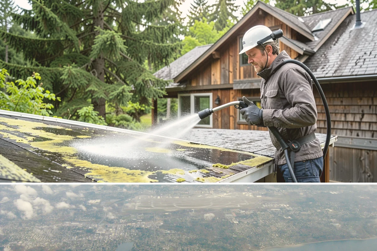 Patio Moss Removal in Burien, King County, WA - Treat patio moss in late spring, then again in fall to stay ahead of the wet season.