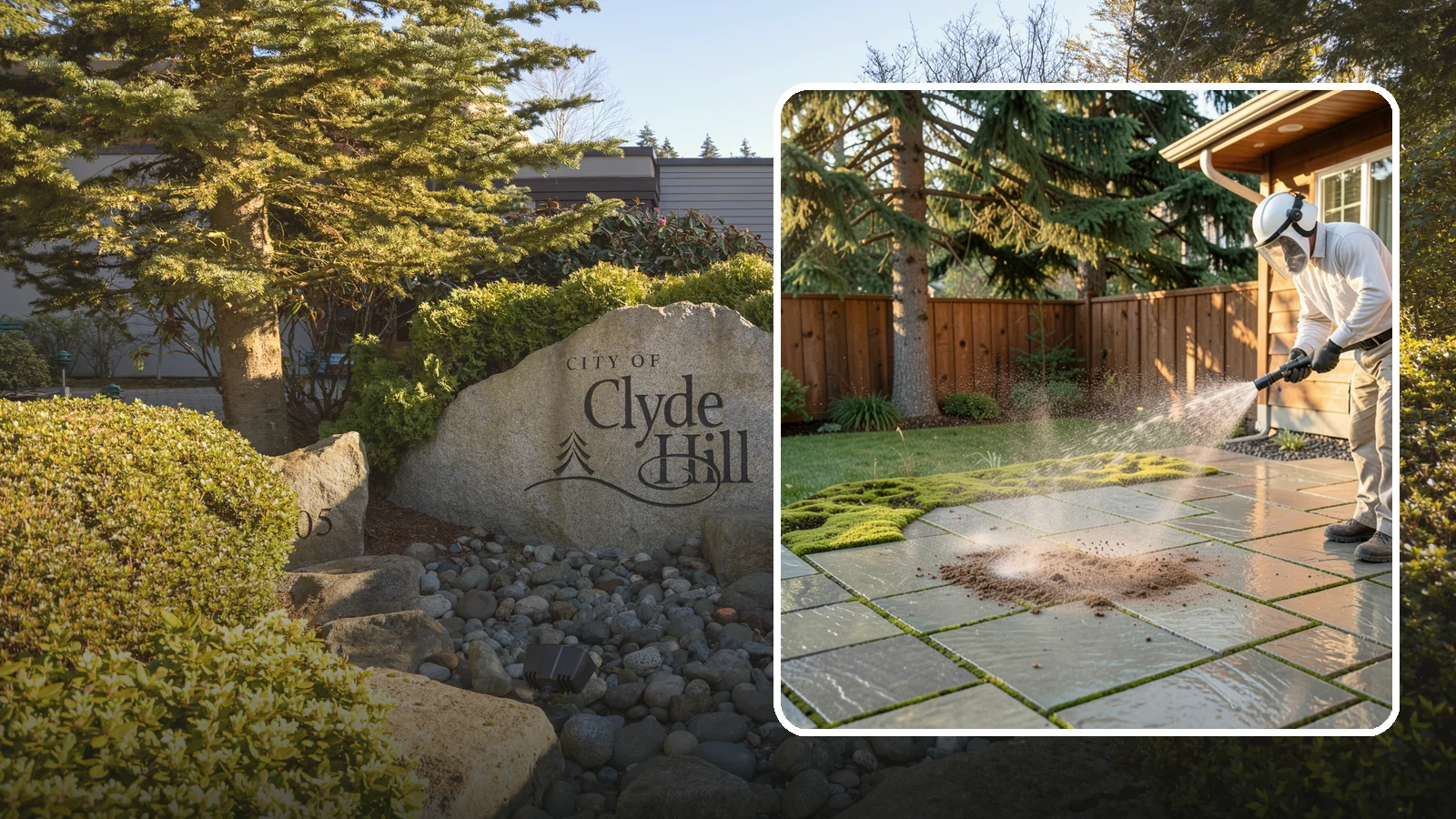 Patio Moss Removal in Clyde Hill, King County, WA - Kill and clear the thick moss mats that Washington's damp shade builds across patios.