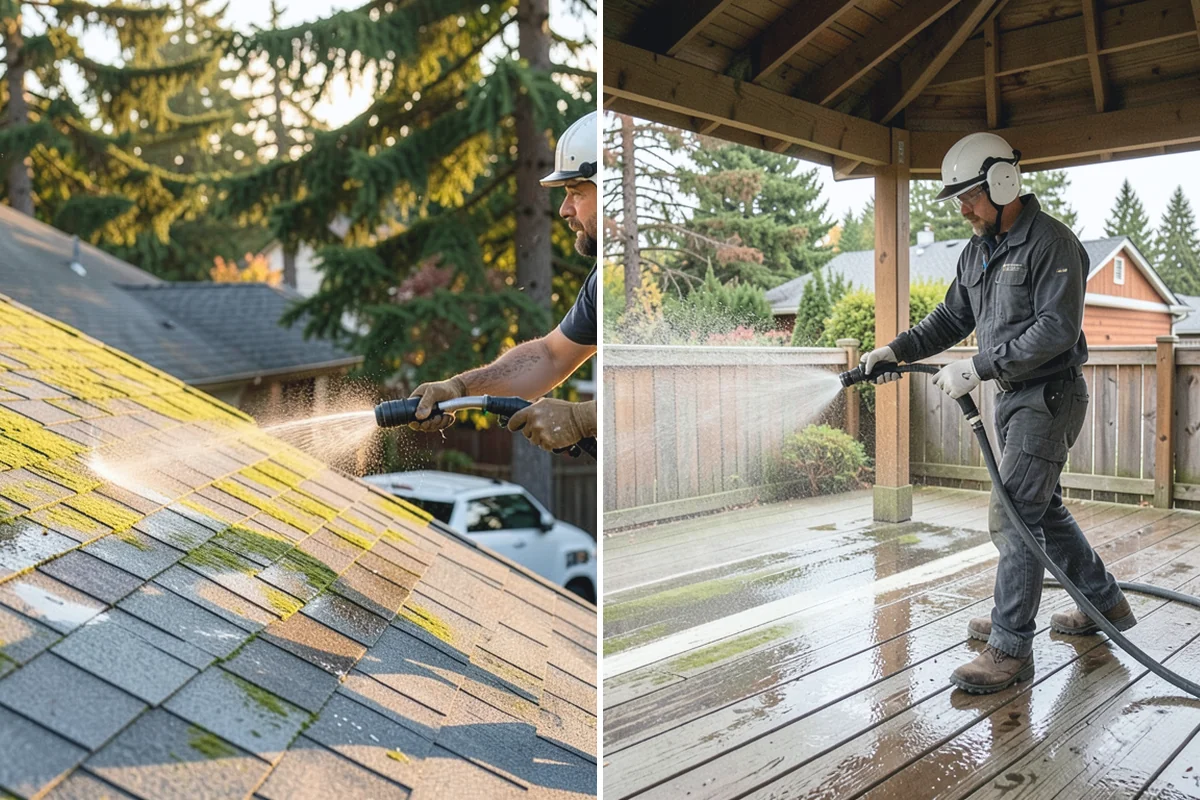 Patio Moss Removal in Coupeville, Island County, WA - Apply a moss-killing solution across the patio
